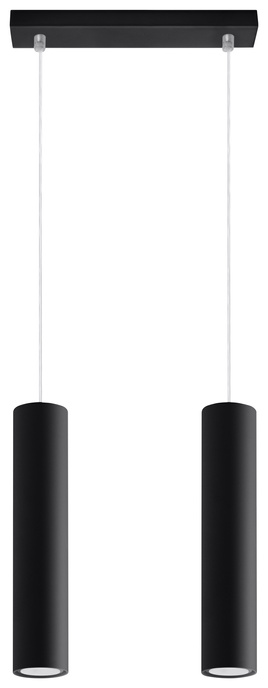 Ceiling Pendant Light LAGOS 2 black + 2x LED Bulb GU-10 4000K Cool White 7W 630lm