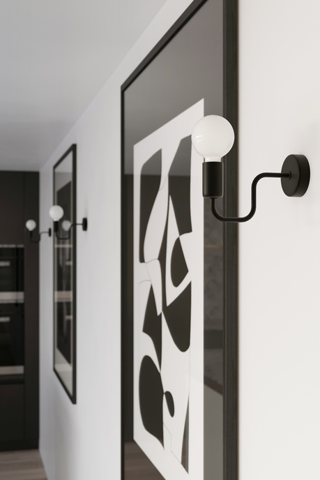 Chandelier VECTOR 8 black + 8x LED Bulb E27 4000K Cold 7.5W 650lm