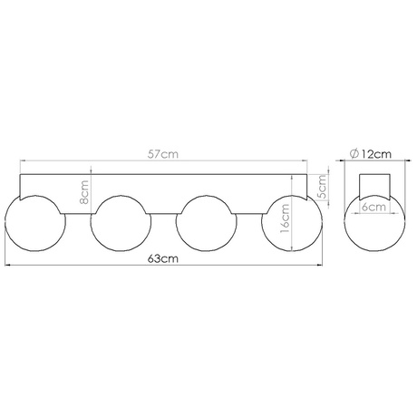 Ceiling lamp BULBO 4 natural wood