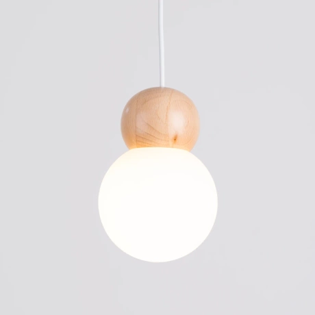 Pendant lamp PEKKA 3P white/natural wood