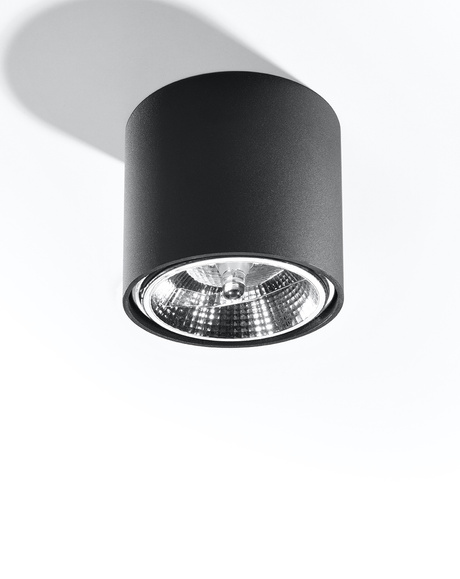Ceiling lamp TIUBE black + 1x LED Bulb GU10 AR111 3000K WARM 12W 800lm