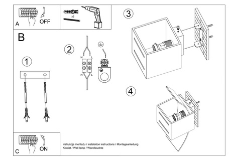 Wall lamp LORETO black + 1x LED Bulb G9 3000K Warm 4,5W 510lm