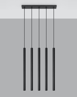 Hanging lamp PASTELO 5 black + 5x LED Bulb G9 3000K Warm 4.5W 510lm