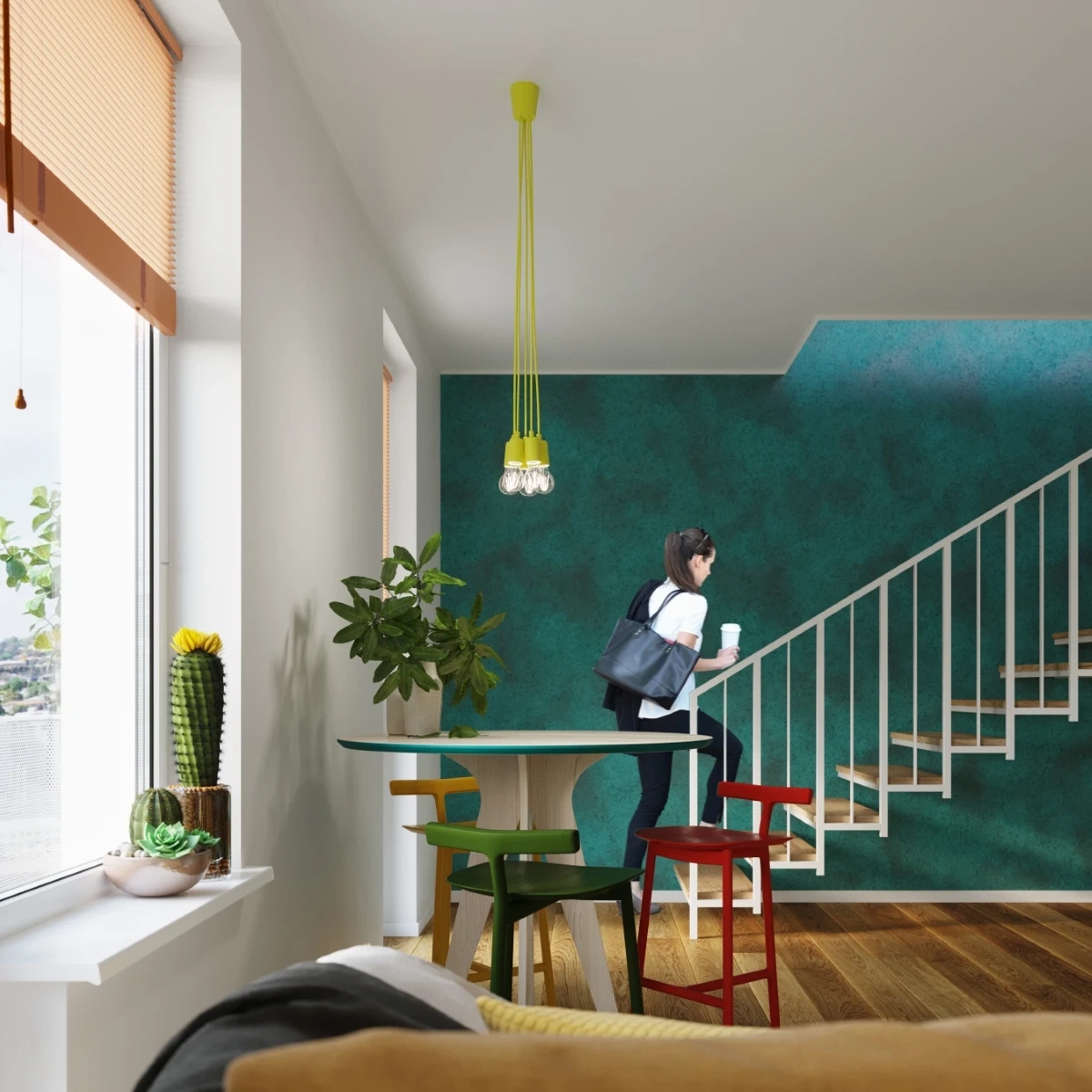 Pendant lamp DIEGO 3 yellow