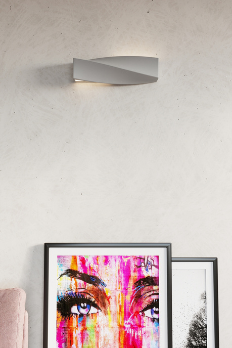 Wall ceramic lamp SIGMA grey + 1x LED Bulb E27 3000K Warm 7.5W 620lm