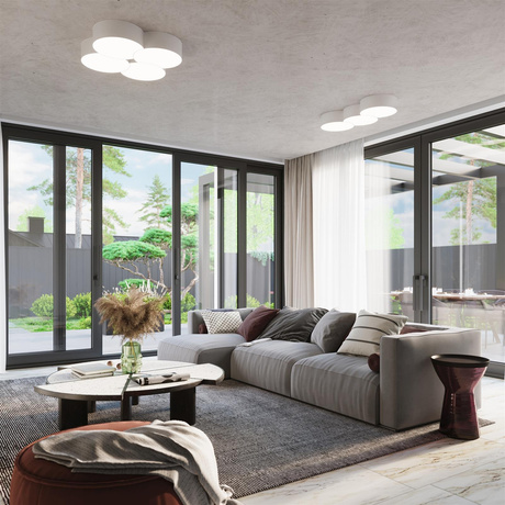 Ceiling lamp CIRCLE 4 white + 8x LED Bulb E27 3000K Warm 7.5W 620lm