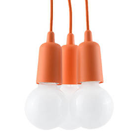 Ceiling pendant DIEGO 3 orange + 3x LED Bulb E27 4000K Cool White 7.5W 650lm
