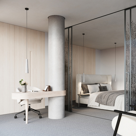 Hanging lamp ELECTRA concrete + 1x LED Bulb GU-10 4000K Cool White 7W 530lm