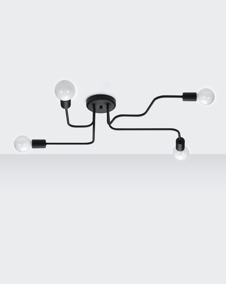 Chandelier VECTOR 4 black + 4x LED Bulb E27 3000K Warm 7.5W 620lm