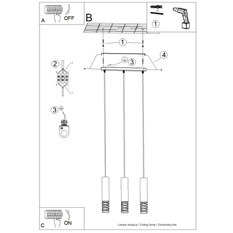 Pendant lamp LAMI 3L white