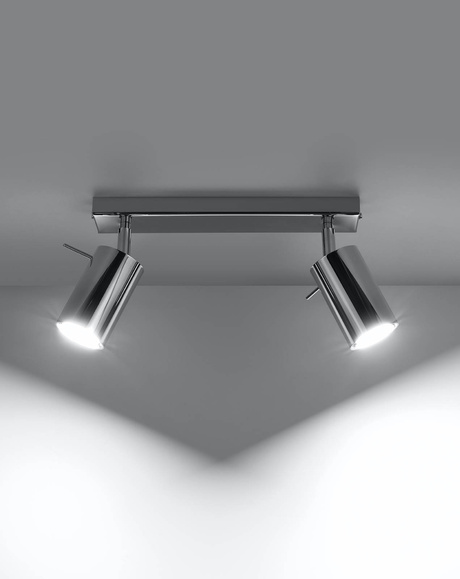 Ceiling light RING 2 chrome + 2x LED Bulb GU-10 3000K Warm 7W 620lm